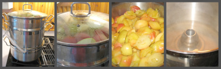 Using a steamer juicer  to soften apples
