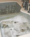 Canning Green Beans - Washing Jars