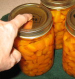 Canning Carrots Checking for Seal
