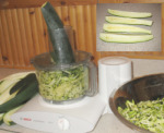 Shredding zucchini with food processor