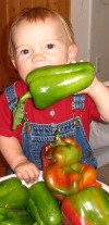 Child Eating Peppers
