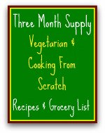 Meals Ready to Eat Vegetarian and Food Storage Recipes & Grocery list